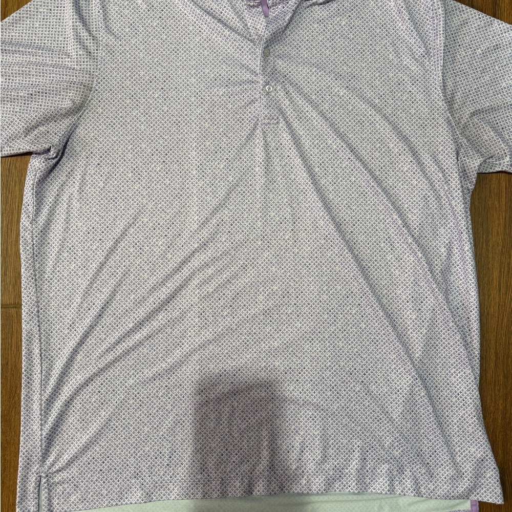 johnnie-O performance Lavender Micro-Print Polo - men’s xl
